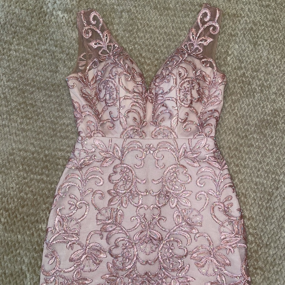 blush homecoming dress